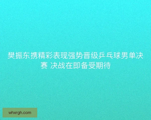 樊振东携精彩表现强势晋级乒乓球男单决赛 决战在即备受期待